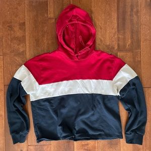 Red, White, & Blue Striped Crop-Top Sweater